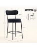 HOMCOM Barhocker-52L x 49B x 95H cm-Schwarz