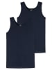 Schiesser Unterhemd / Tanktop Teens Boys 95/5 Organic Cotton in Nachtblau