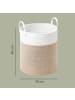SONGMICS Wäschekorb Stowit in Weiß-Graubraun - (B)35 x (H)50 x (T)35 cm