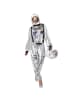 tectake Unisexkostüm Astronautenhelm, Brille und Handschuhe Futuristischer Look: Silbern