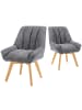 DUBI Möbel 2er-Set: Drehstuhl Mika-Oskar in Grau - (B)60 x (H)88 x  (T)68 cm