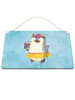 Mr. & Mrs. Panda Deko Schild Pinguin Kokosnuss ohne Spruch in Eisblau