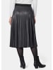 GOLDNER Kurzgröße:  Plisseerock in metallic-grau