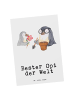 Mr. & Mrs. Panda Ansichtskarte Pinguin Bester Opi der Welt mit S... in Weiß