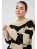 Kaffe Strickpullover KAverana Baggy fit in Feather Gray M./Black Stripe