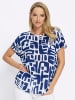 Heine Bluse in royalblau-ecru-bedruckt