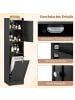 COSTWAY Bad Hochschrank mit Wäschekorb in Schwarz