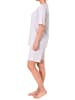 NORMANN Shorty Pyjama kurzarm grafischen Designs - 44860 in grau
