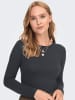 JACQUELINE de YONG Langarmshirt Slim Fit Rundhals Elegant in Schwarz
