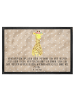 Mr. & Mrs. Panda Schmutzmatte Giraffe Blumenkranz mit Spruch in Sandig