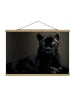 WALLART Stoffbild mit Posterleisten - Black Puma in Schwarz
