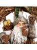 Atmosphera Créateur d'intérieur Weihnachtskranz mit Weihnachtsmann in Braun, (B) 9 x (H) 39,7 x (L) 28,6 cm