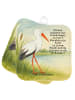 Mr. & Mrs. Panda Topflappen Storch Design mit Spruch in Weiß