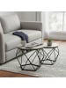 relaxdays 2-tlg. Couchtisch-Set in Grau/ Schwarz
