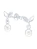 Alexander York Ohrstecker BLATT MIT PERLE in 925 Sterling Silber, 2-tlg.