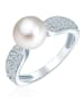 Valero Pearls Perlen-Ring aus Sterling Silber mit Zirkonia und Süßwasser-Zuchtperle in silber