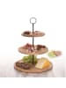 Excellent Houseware Servieretagere für Kuchen, 2 Etagen, Bambus in Braun, 16,5 cm; 21,5 cm