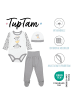 TupTam Baby Bekleidungsset Langarmbody Hose Mütze3 teilig in grau/weiß