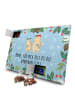 Mr. & Mrs. Panda Adventskalender Bären mit Blumenkranz mit Spruch in Eisblau