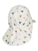Sterntaler Schirmmütze mit Nackenschutz Herzen in weiß