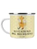 Mr. & Mrs. Panda Becher Fuchs Beinprothese mit Spruch in Gelb Pastell
