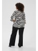 KAFFE curve Kurzarm-Bluse KCleane Regular fit in Chalk/Black Animal