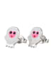 schmuck23 Ohrringe 925 Silber Eule in Weiss