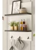 Furn.Design Küchenregal weiß Pinie, anthrazit Landhaus 60 cm, Gewürzregal mit Haken
