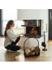 relaxdays 2tlg. Kaminholz-Set in Schwarz