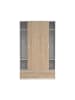 ebuy24 Kleiderschrank Line Nussbaum, Weiß 122 x 61 cm