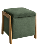 Beliani Pouf EDLAND in Grün/Braun - (W) 45 x (H) 44 x (L) 43 cm