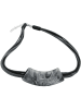 Gallay Kette 54x19mm Anhänger Rohr flach gebogen 45cm in schwarz - grau