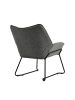 Home Nature Wohnkonzept Lounge Ohrensessel aus Flauschstoff in Grau 55x60x80 cm