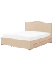 Beliani Doppelbett MONTPELLIER in Beige - (W) 187 x (H) 110 x (L) 213 cm