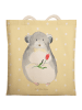 Mr. & Mrs. Panda Shopper Bag Chinchilla Blume ohne Spruch in Gelb Pastell