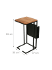 relaxdays Beistelltisch in Braun/ Schwarz - (B)30 x (H)63 x (T)37 cm