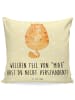 Mr. & Mrs. Panda Kuschelkissen 40x40 Katze Mittelfinger mit Spruch in Gelb Pastell