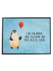 Mr. & Mrs. Panda Schreibunterlage Pinguin Luftballon mit Spruch in Eisblau