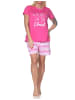 NORMANN Schlafanzug Shorty kurzarm Streifenoptik 126 10 802 in pink