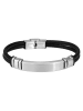 Adeliás Herren Armband aus Leder 21 cm in schwarz