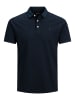 Jack & Jones + Fit Polo Shirt JJEPAULOS Sommer Hemd Pique in Navy