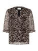 Cream Kurzarm-Bluse CRYuna Regular fit in Natrual Animal Spots