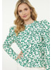Usha Women Blouse in offwhite green