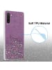 cadorabo Hülle für Samsung Galaxy NOTE 10 Glitter in Lila mit Glitter
