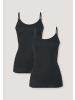 Hessnatur Spaghetti Top Fitted 2er-Set in schwarz