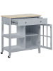 Beliani Servierwagen GENOA in Grau/Braun - (W) 80 x (H) 88 x (L) 43 cm