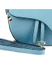 Florence Florence Schultertasche, Umhängetasche Leder hellblau ca. 22cm