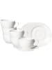 Ritzenhoff & Breker 6er Set Kaffeetassen mit Untertassen Volos 220 ml weiß in weiß