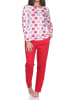 NORMANN Langarm Schlafanzug Pyjama Tupfen Punkte Design in rot