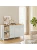 SONGMICS Aufbewahrungsschrank Bravon in Weiß-Beige - (B)141 x (H)76 x (T)40 cm